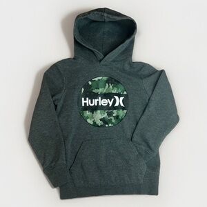 Hurley grey hoodie with Camouflage logo sz M 7/8y